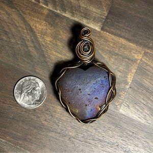 Labradorite Heart with druzy UNIQUE!